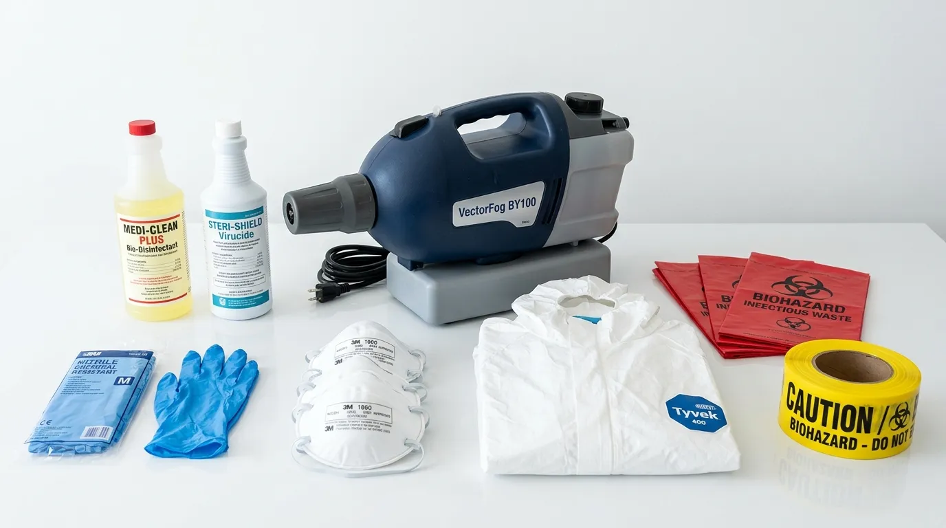 Professional biohazard remediation crew working in Austell