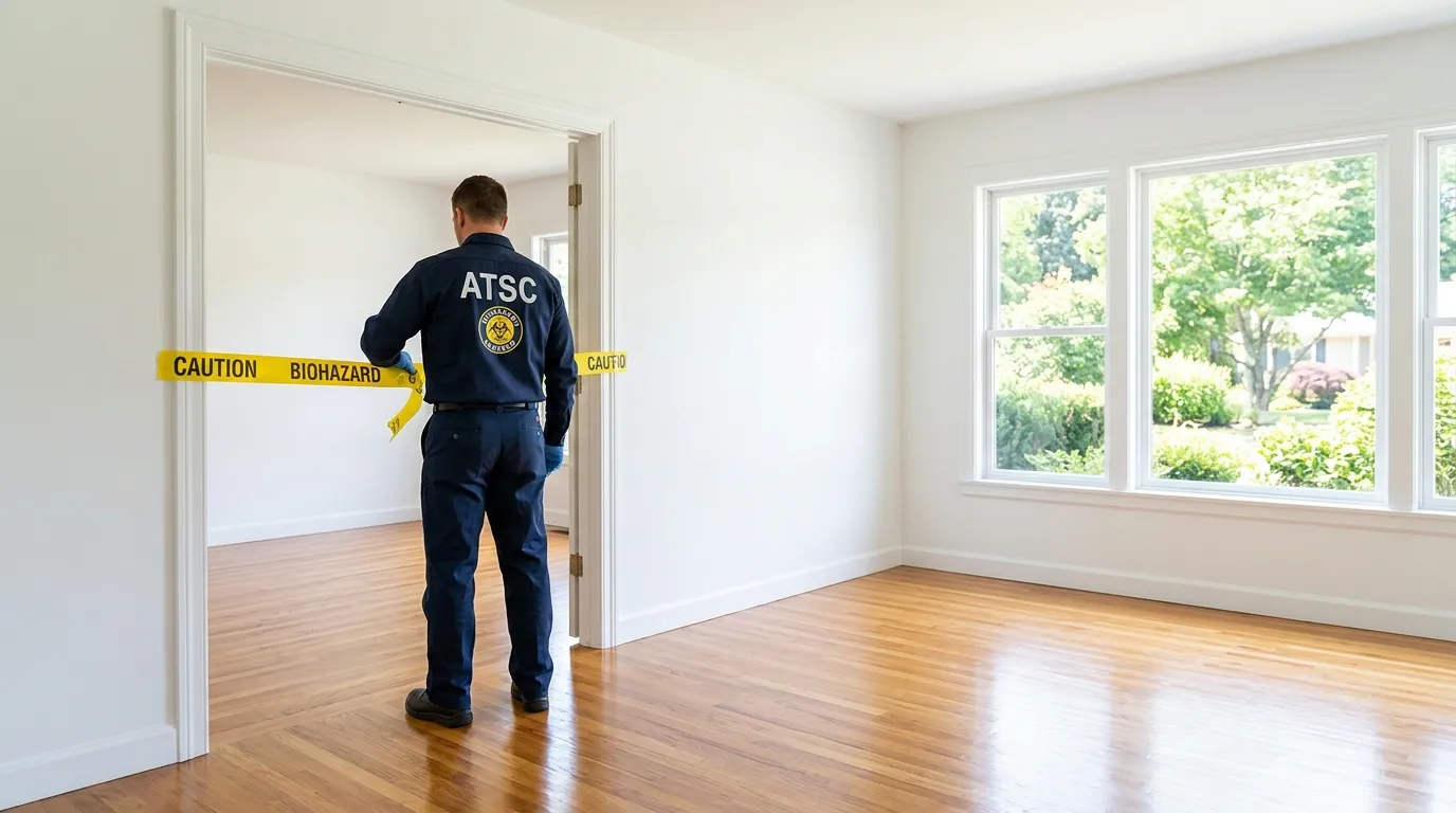 Certified biohazard cleanup crew performing Decomposition Cleanup in Austell